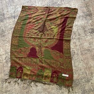 Womens Pashmina Silk Floral Paisley Fashion Scarf Wide Tassel Boho Hippie